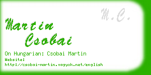 martin csobai business card